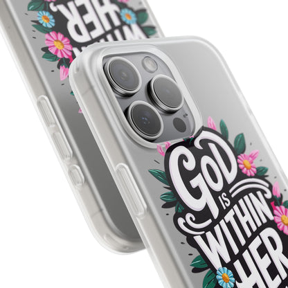 God is Within Her iPhone Case Transparent