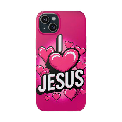 I Love Jesus Hearts iPhone Case