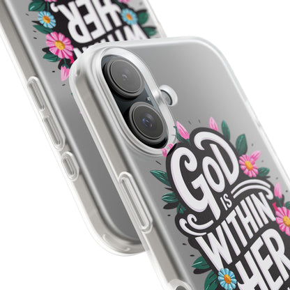 God is Within Her iPhone Case Transparent