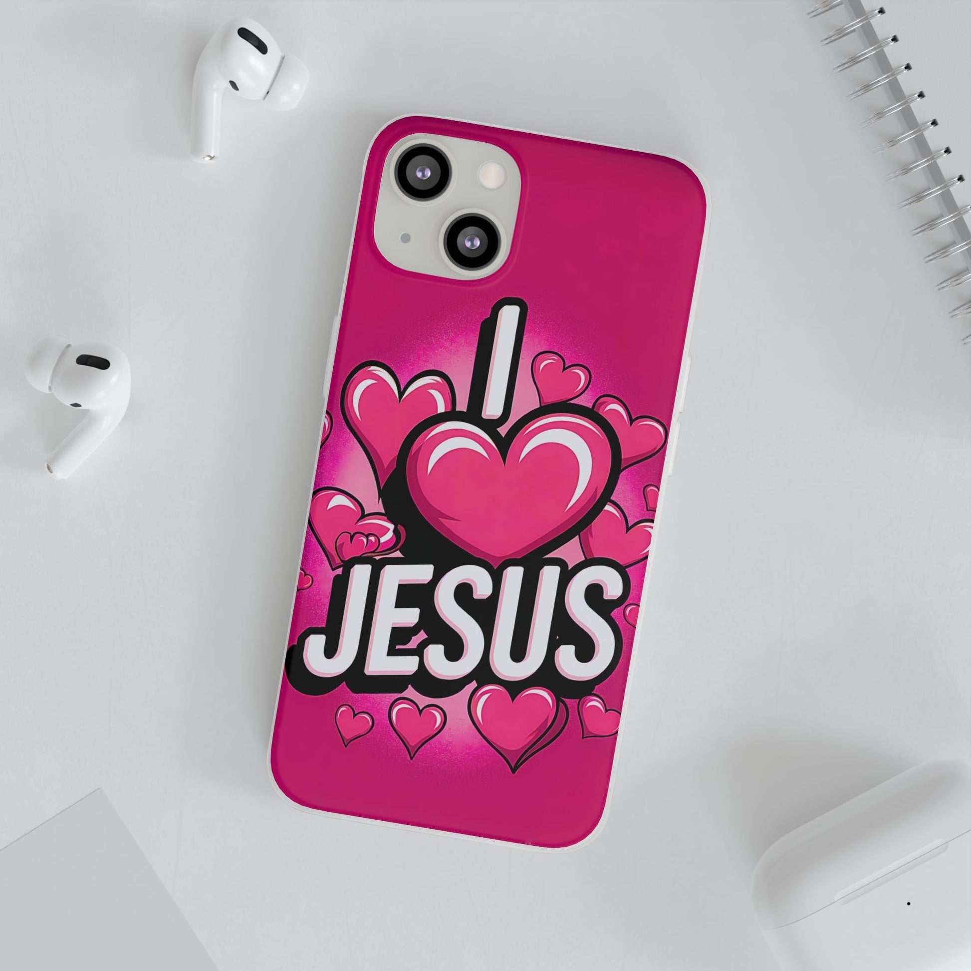 I Love Jesus Hearts iPhone Case