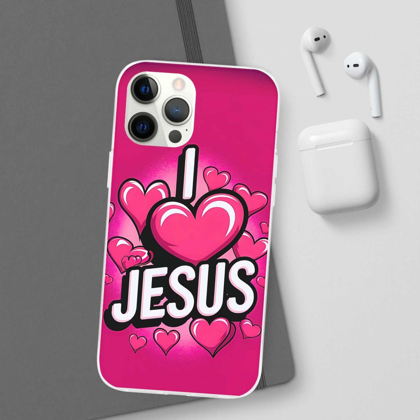 I Love Jesus Hearts iPhone Case