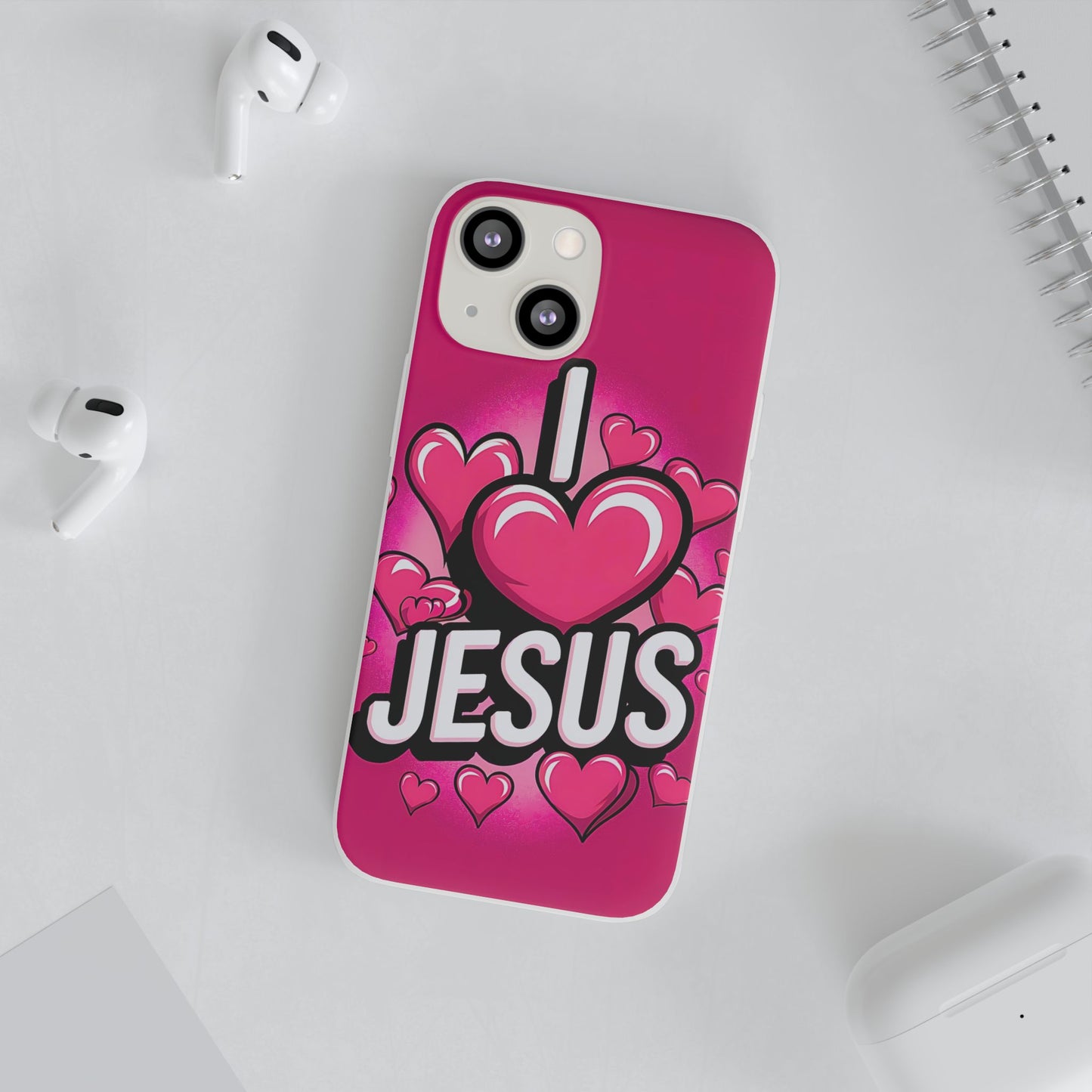 I Love Jesus Hearts iPhone Case