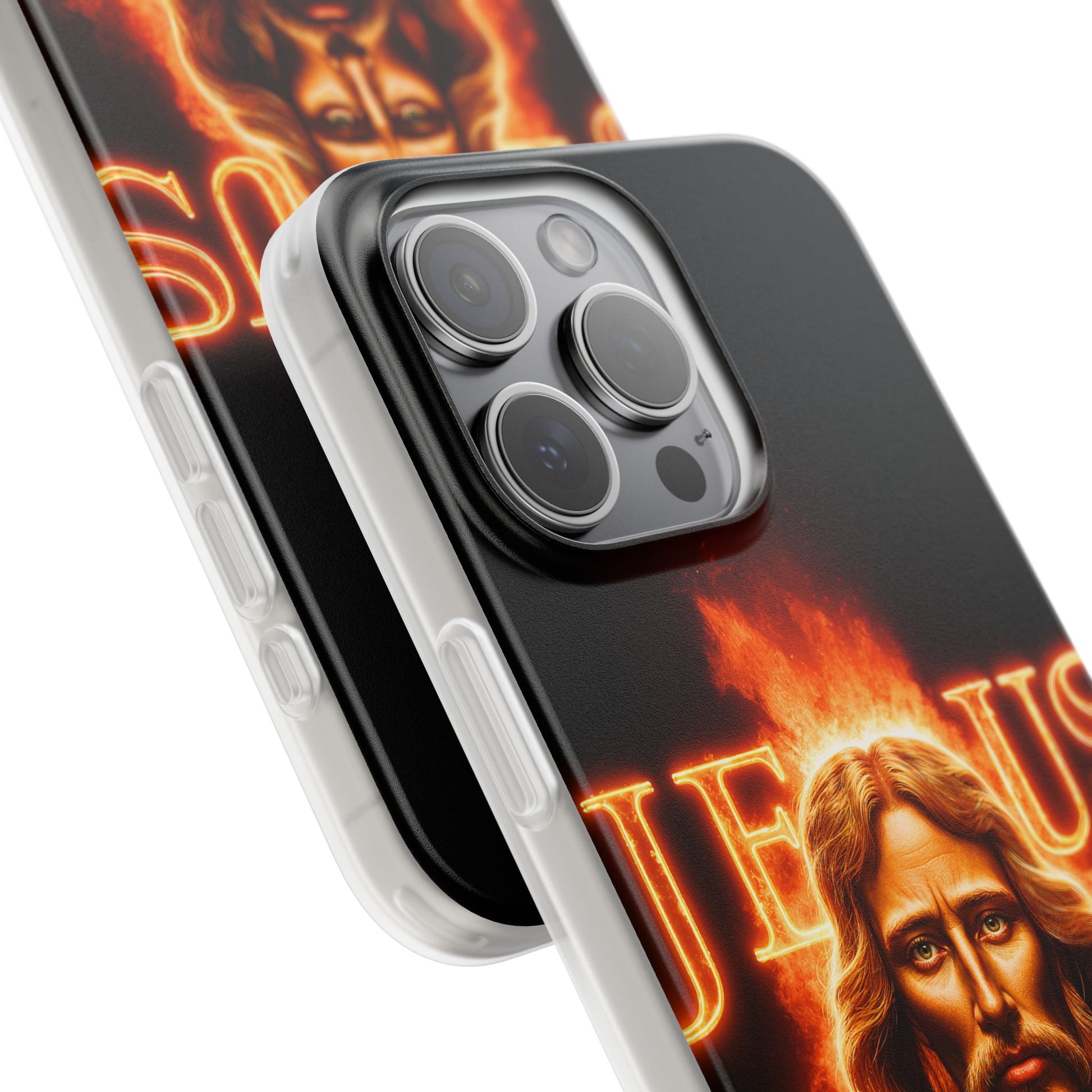 Flames of Jesus iPhone Case