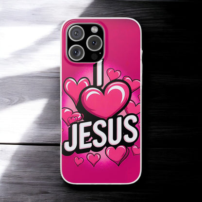 I Love Jesus Hearts iPhone Case