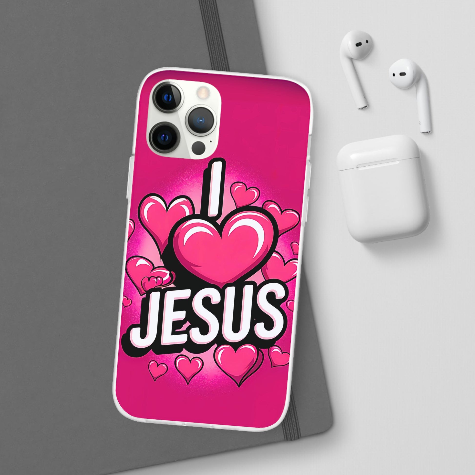 I Love Jesus Hearts iPhone Case