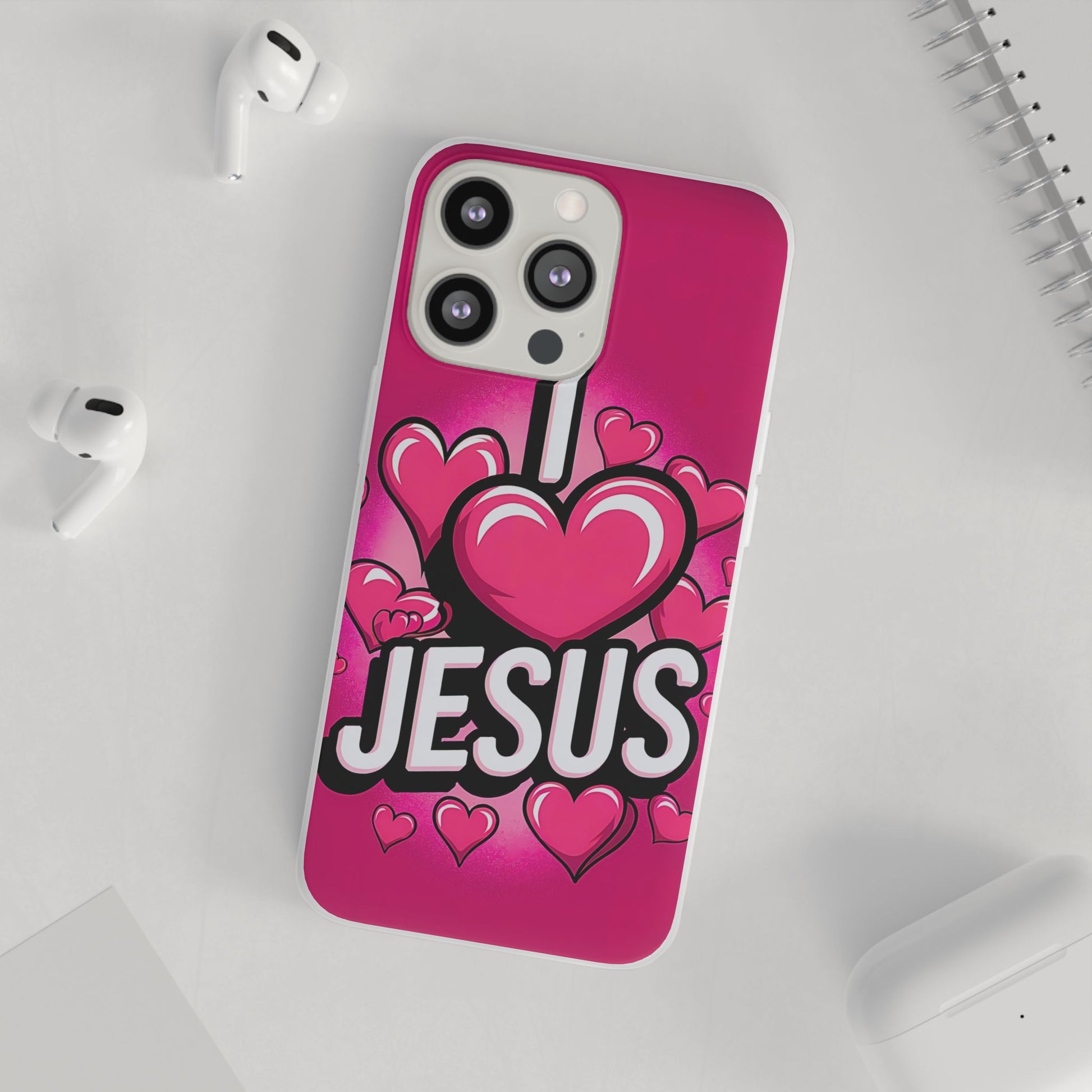 I Love Jesus Hearts iPhone Case