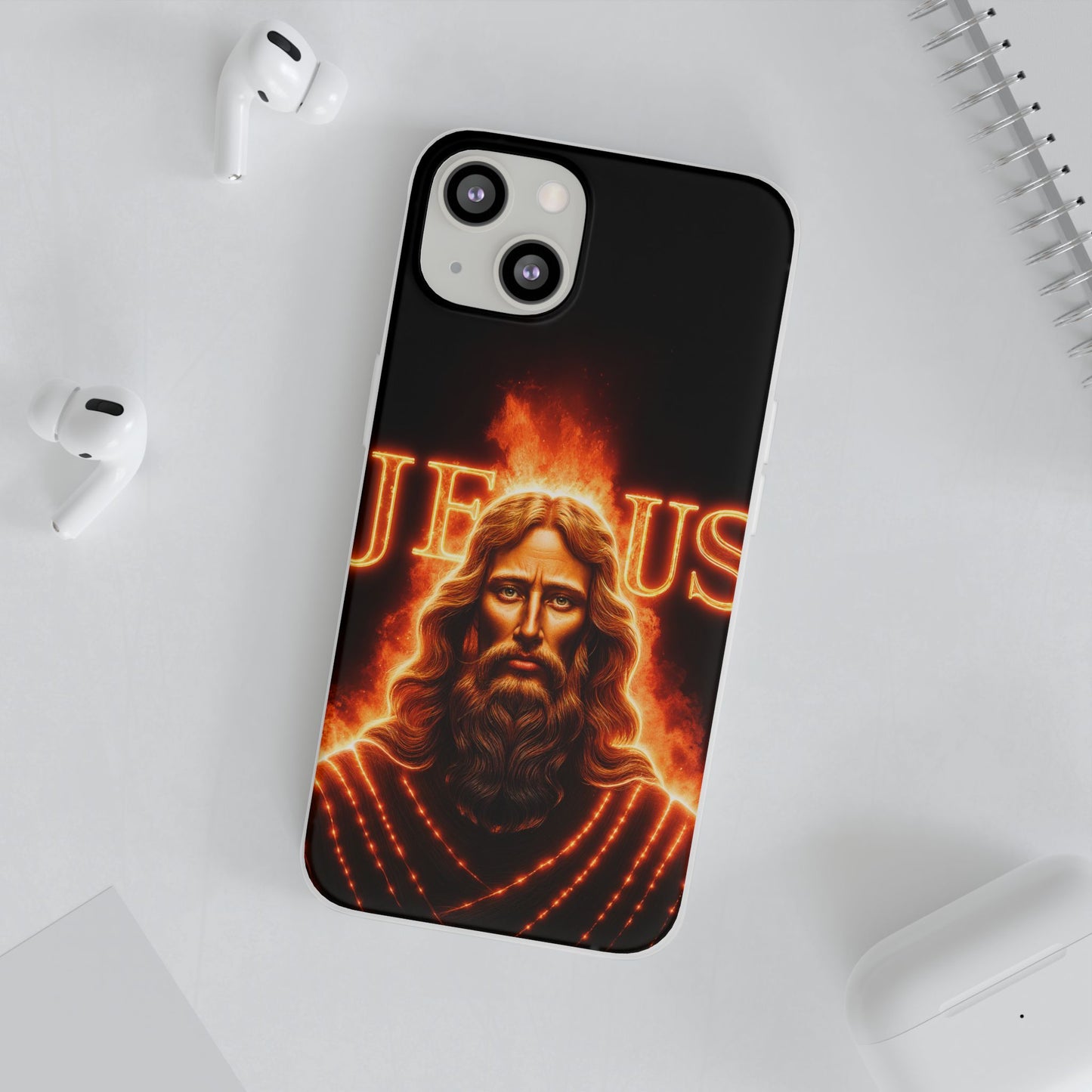 Flames of Jesus iPhone Case