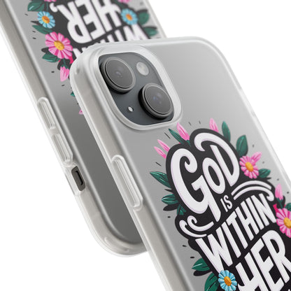 God is Within Her iPhone Case Transparent