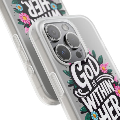 God is Within Her iPhone Case Transparent