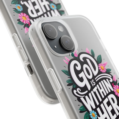 God is Within Her iPhone Case Transparent