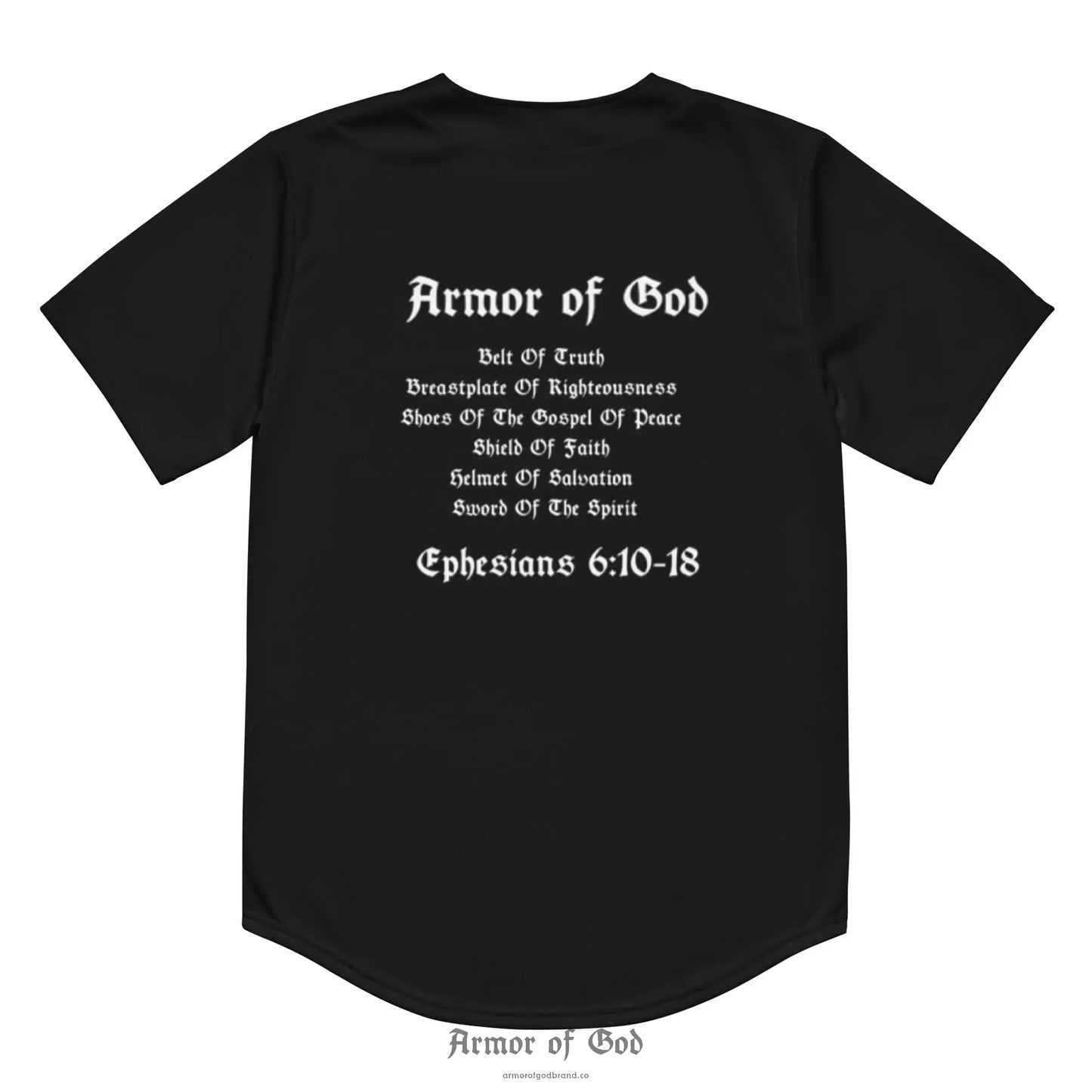 Armor of God Brand Baseball Jersey - Black