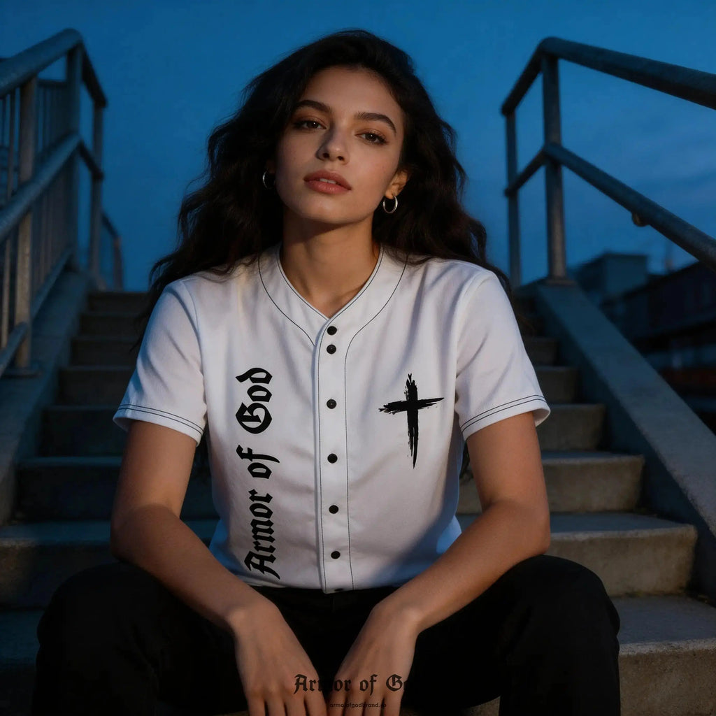 Armor of God Brand Baseball Jersey - White