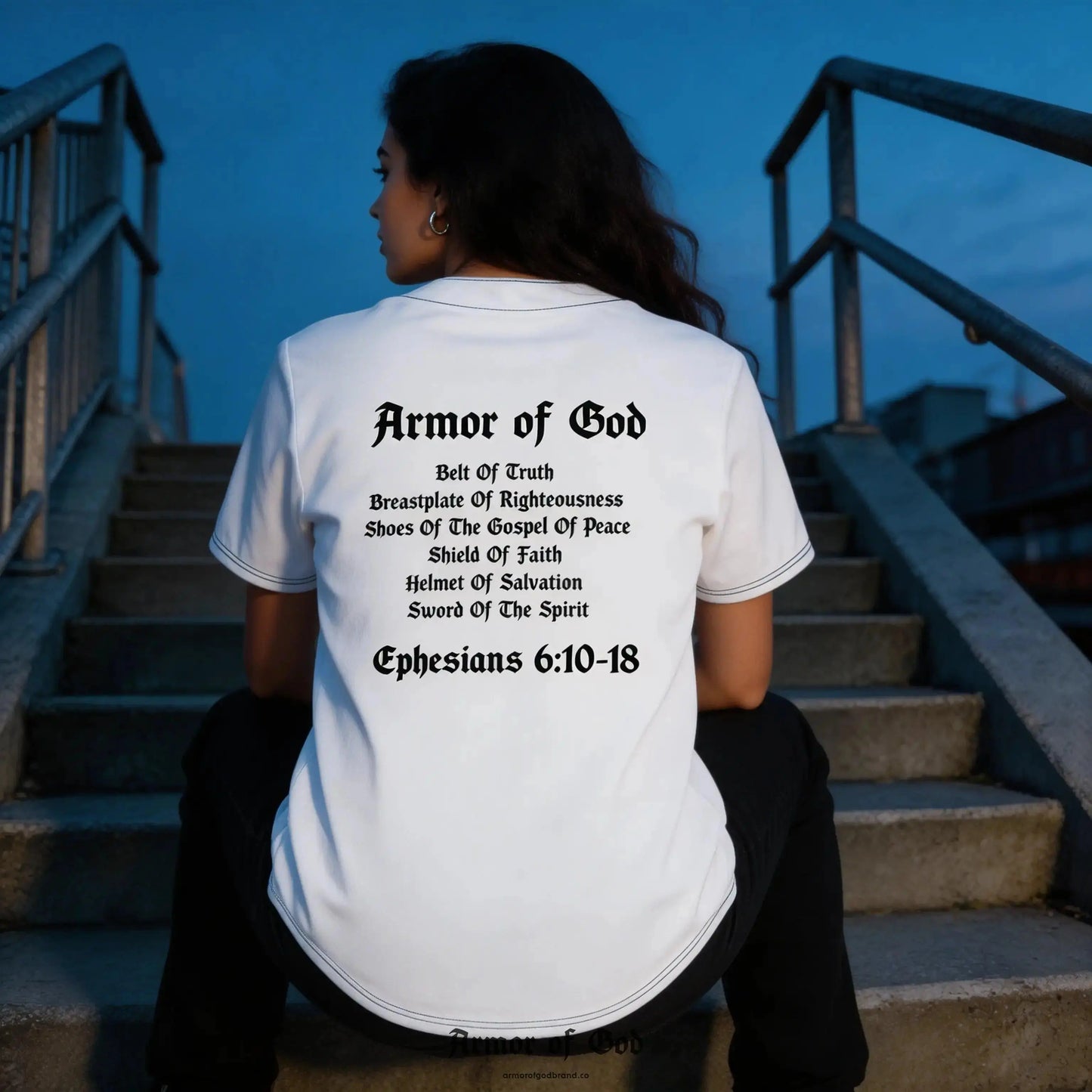 Armor of God Brand Baseball Jersey - White