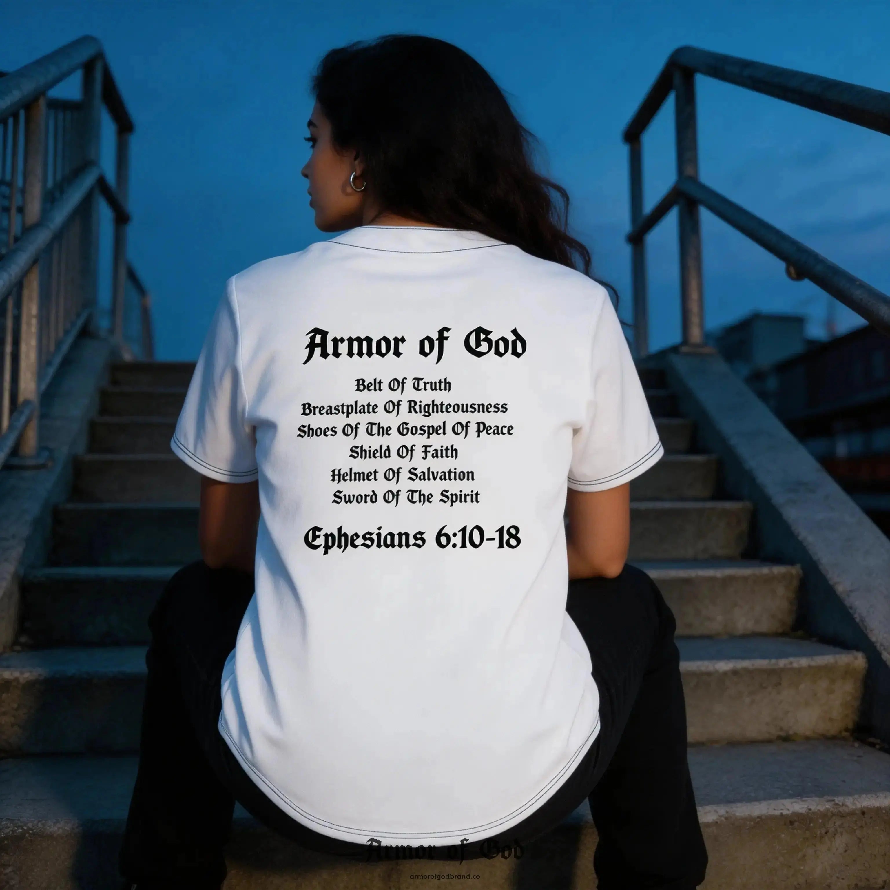 Armor of God Brand Baseball Jersey - White