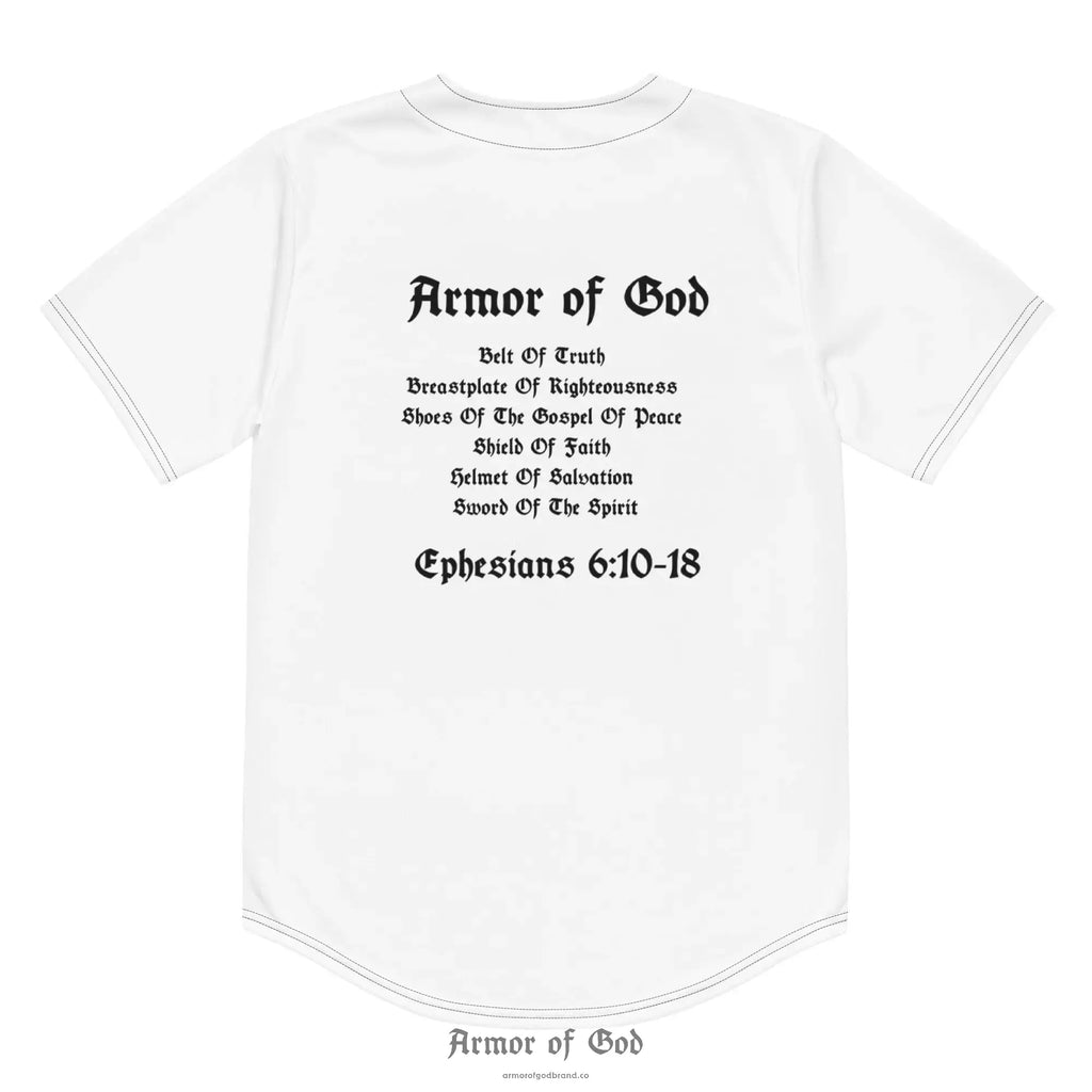 Armor of God Brand Baseball Jersey - White