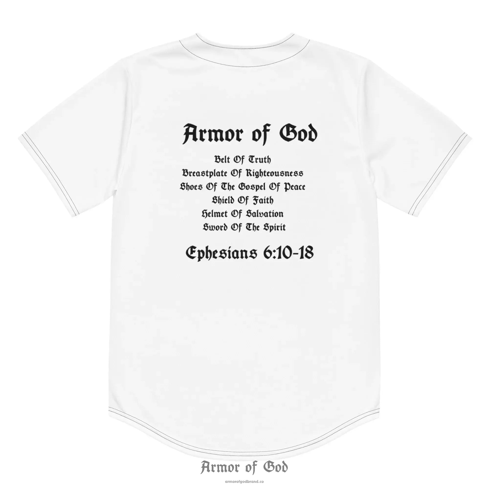 Armor of God Brand Baseball Jersey - White