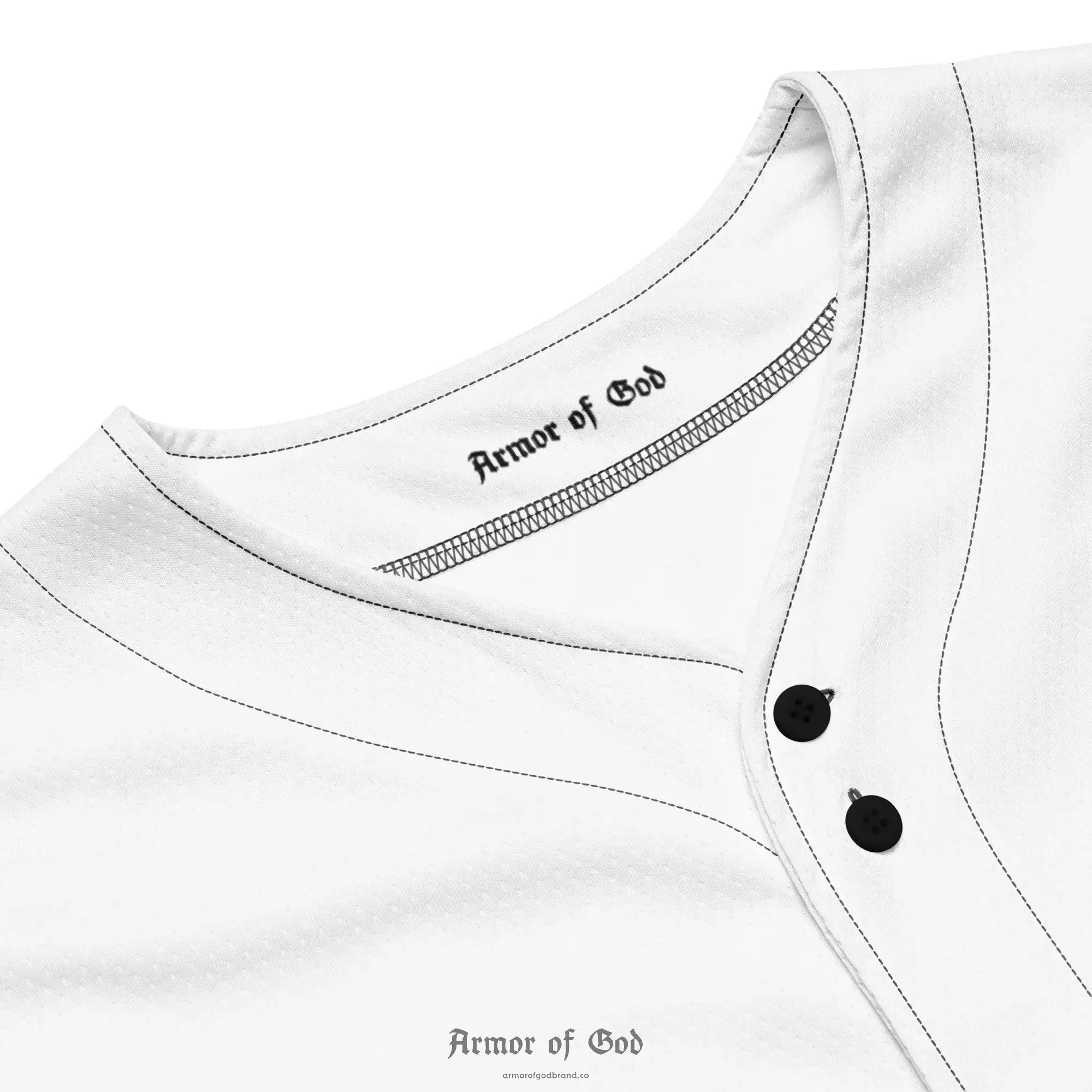 Armor of God Brand Baseball Jersey - White