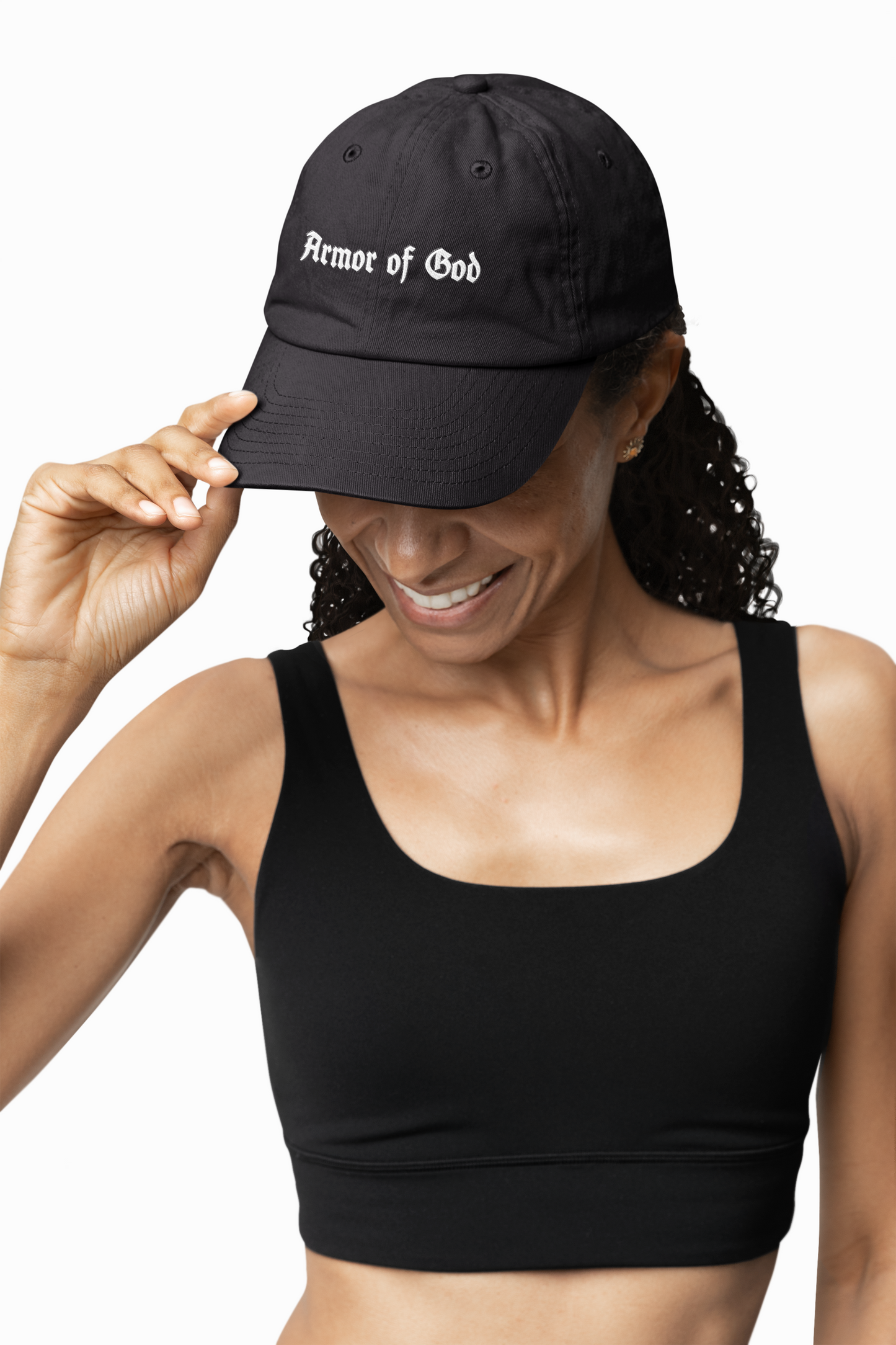 Armor of God Classic Dad Cap (White, Black)