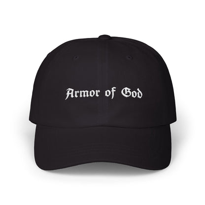 Armor of God Classic Dad Cap (White, Black)