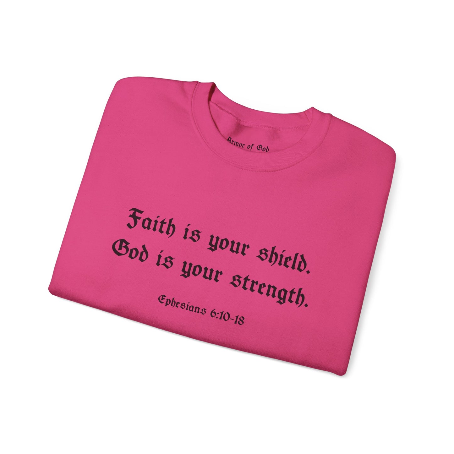 Armor of God Crewneck Sweatshirt (Black, White, Pink)