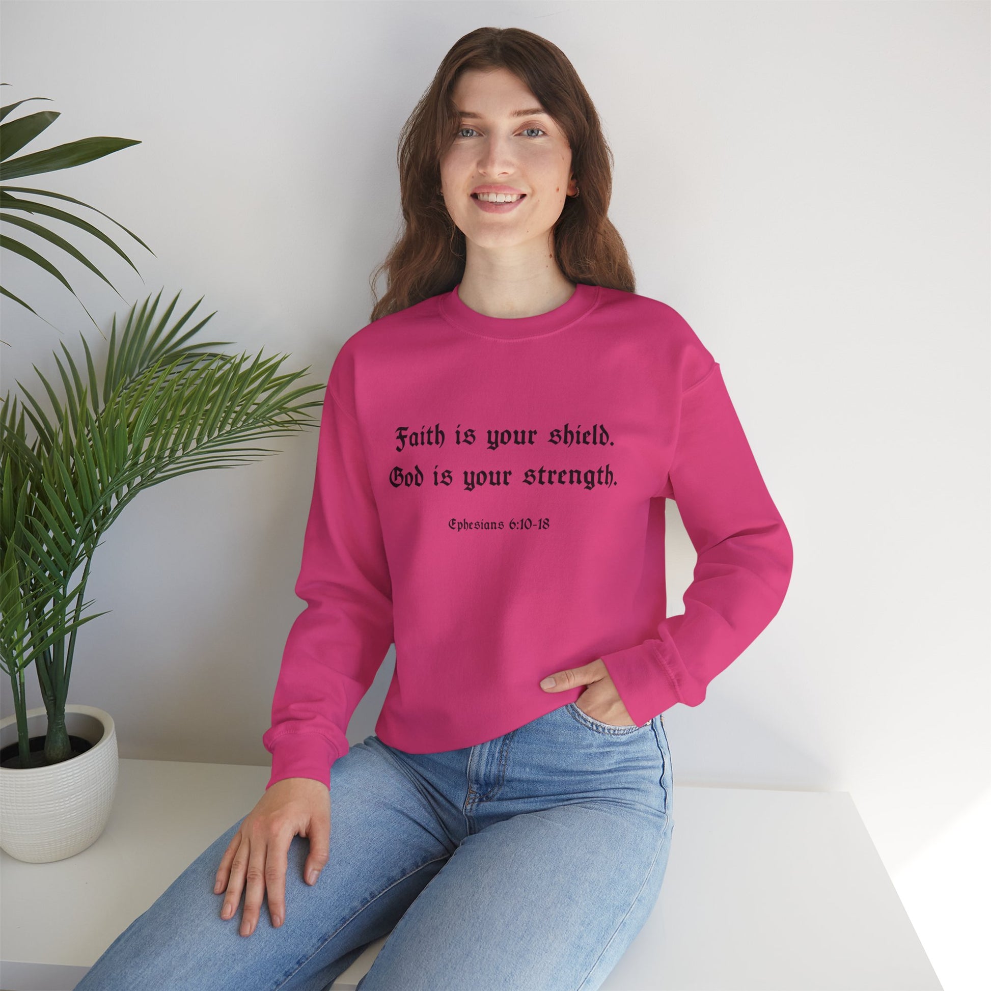 Armor of God Crewneck Sweatshirt (Black, White, Pink)