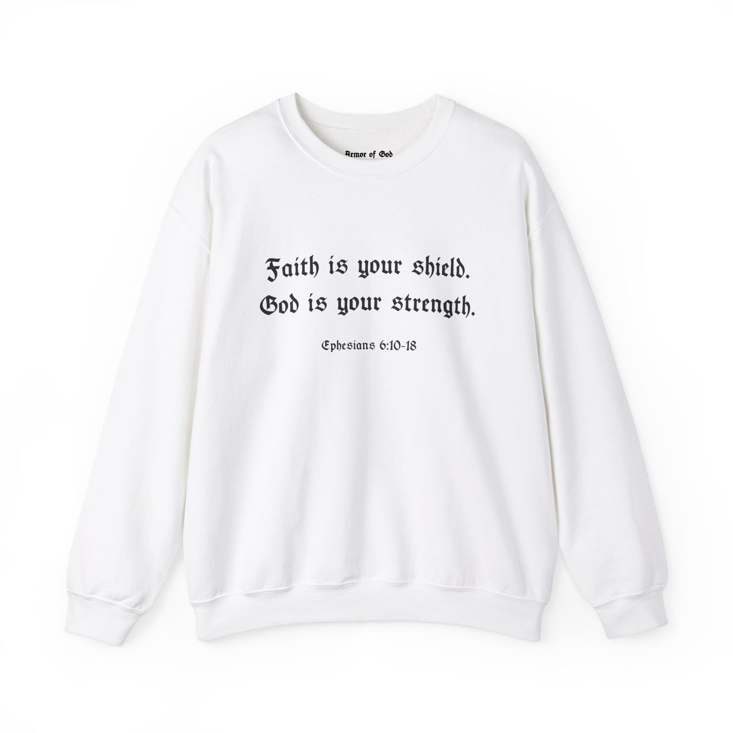 Armor of God Crewneck Sweatshirt (Black, White, Pink)