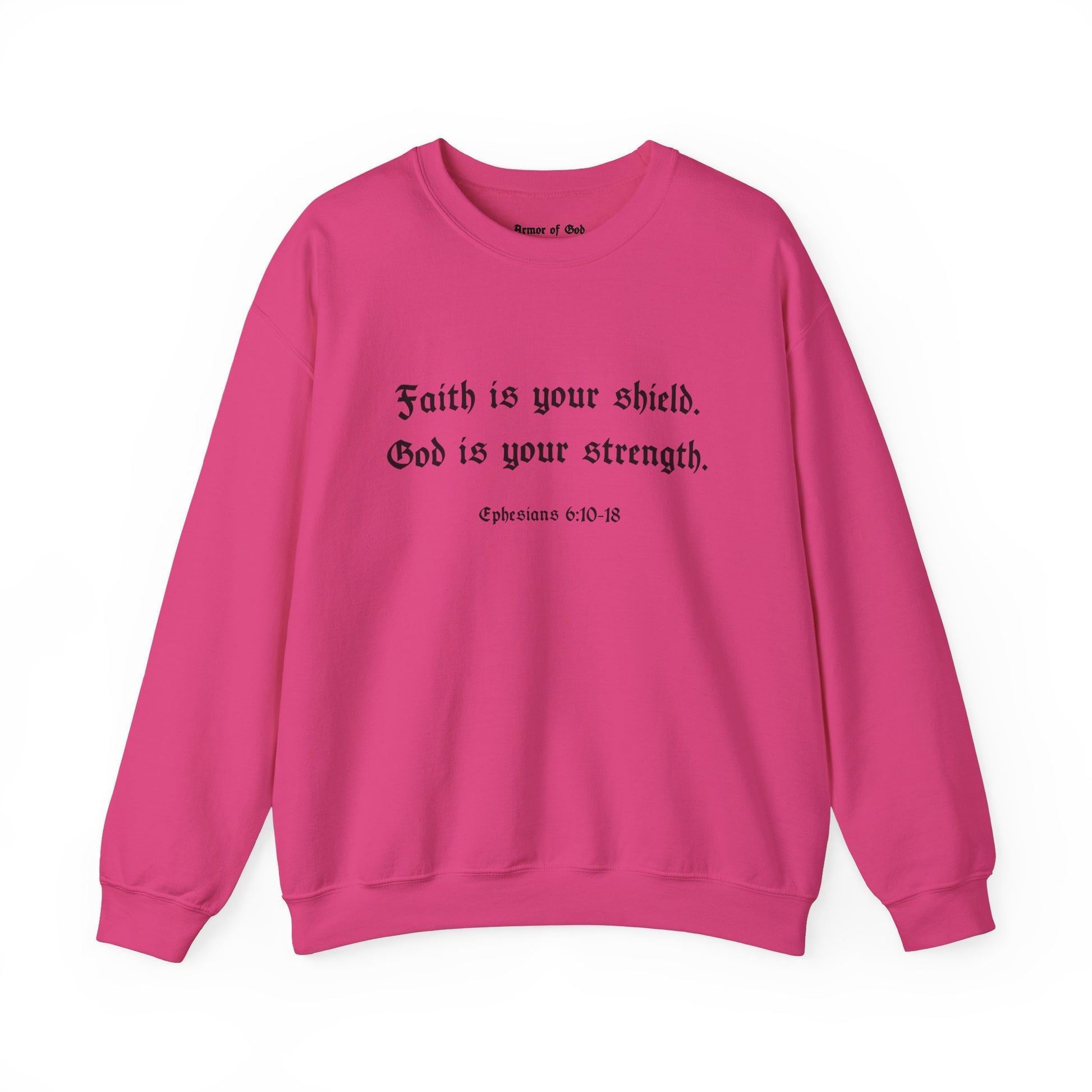 Armor of God Crewneck Sweatshirt (Black, White, Pink)