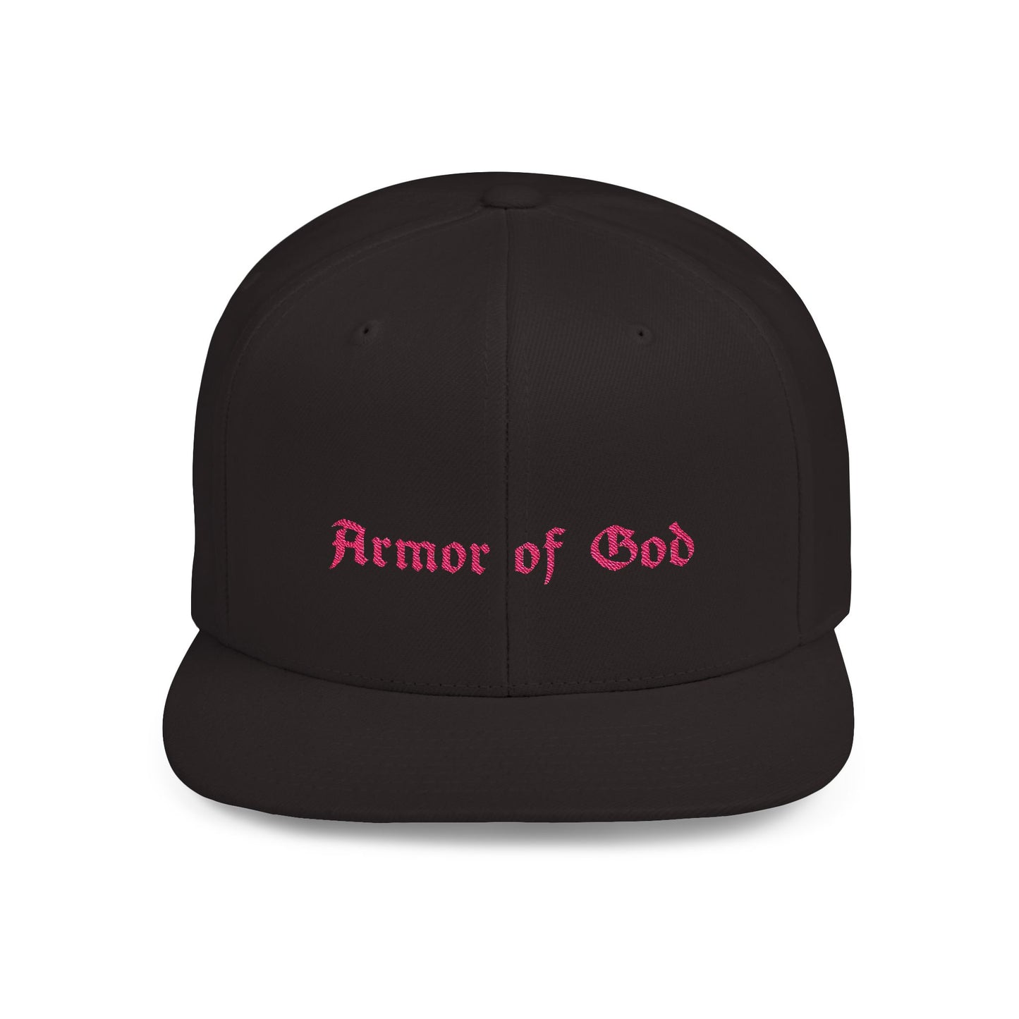 Armor of God Flat Bill Snapback (Pink, Black)