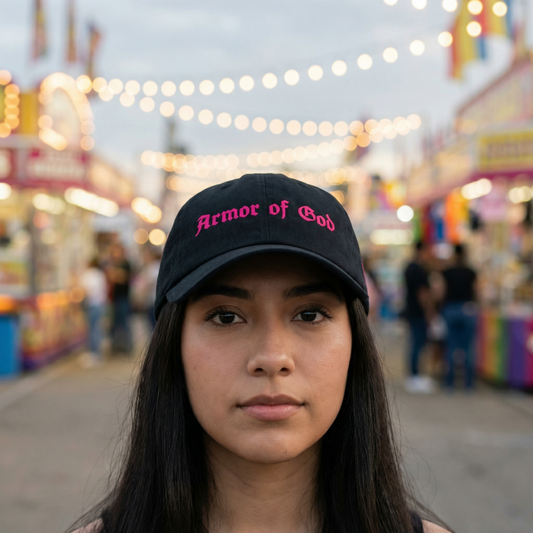 Armor of God Pink Embroidered Dad Hat - Unisex Faith Cap