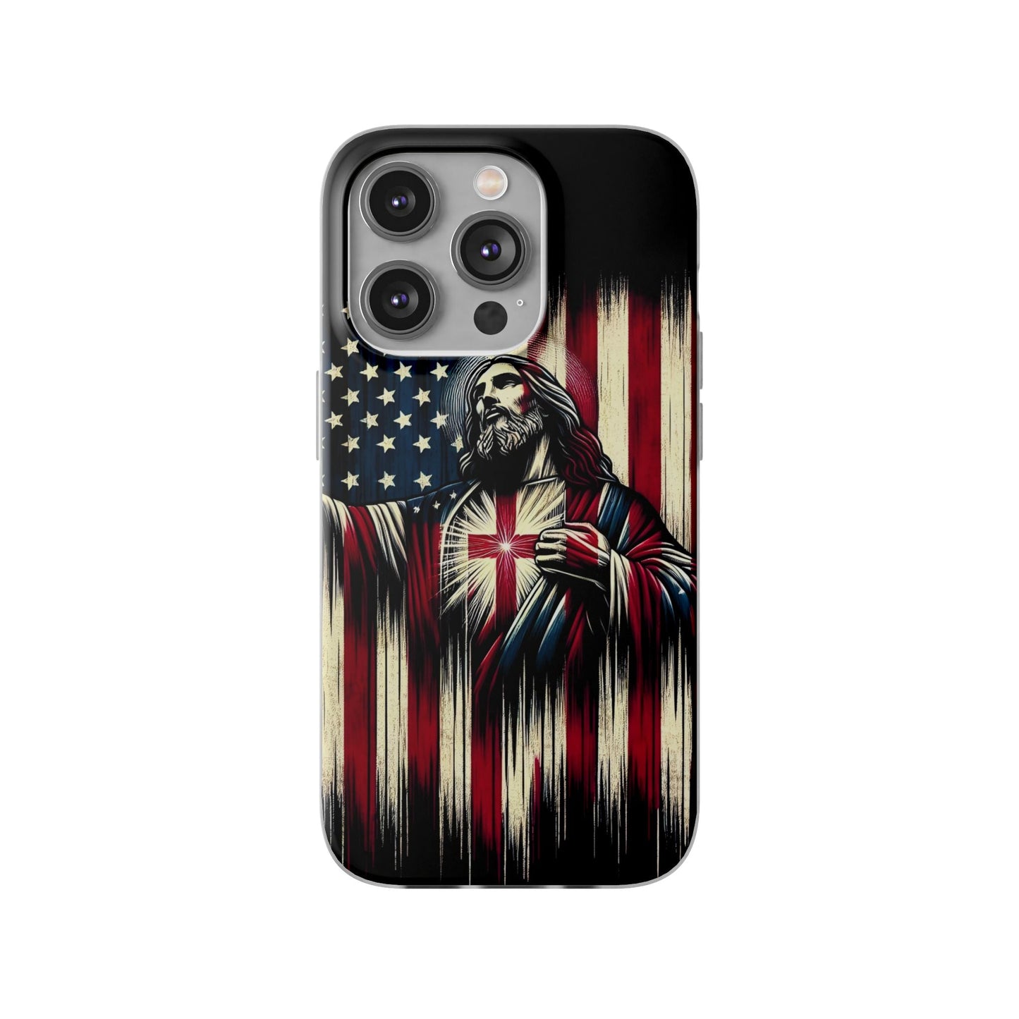 Jesus with Flag iPhone Case