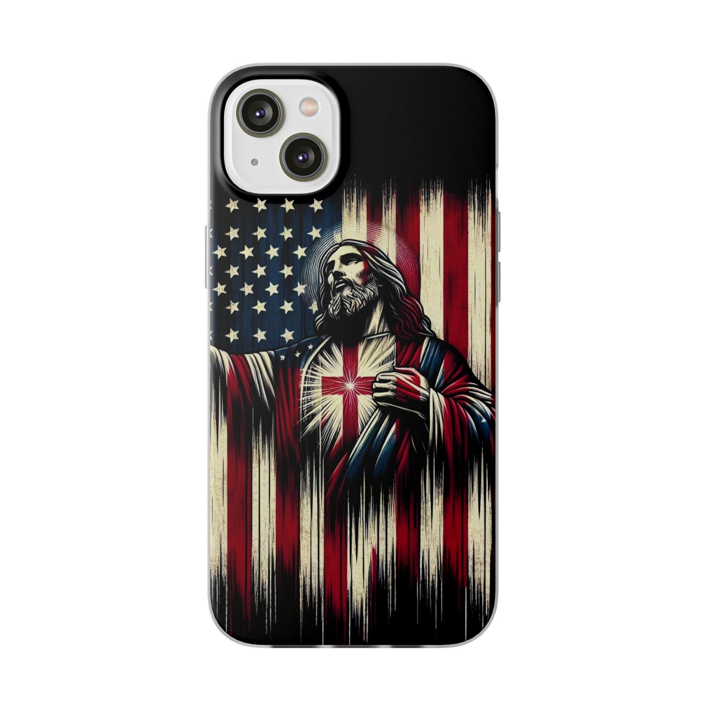 Jesus with Flag iPhone Case