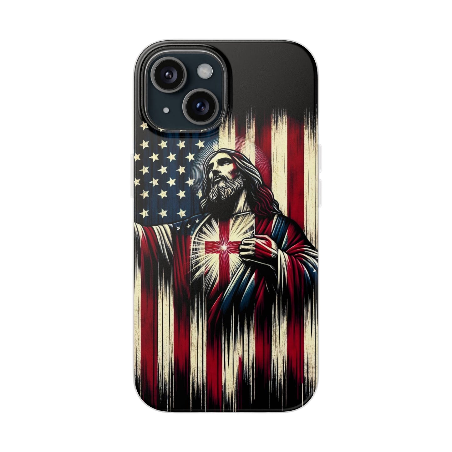 Jesus with Flag iPhone Case