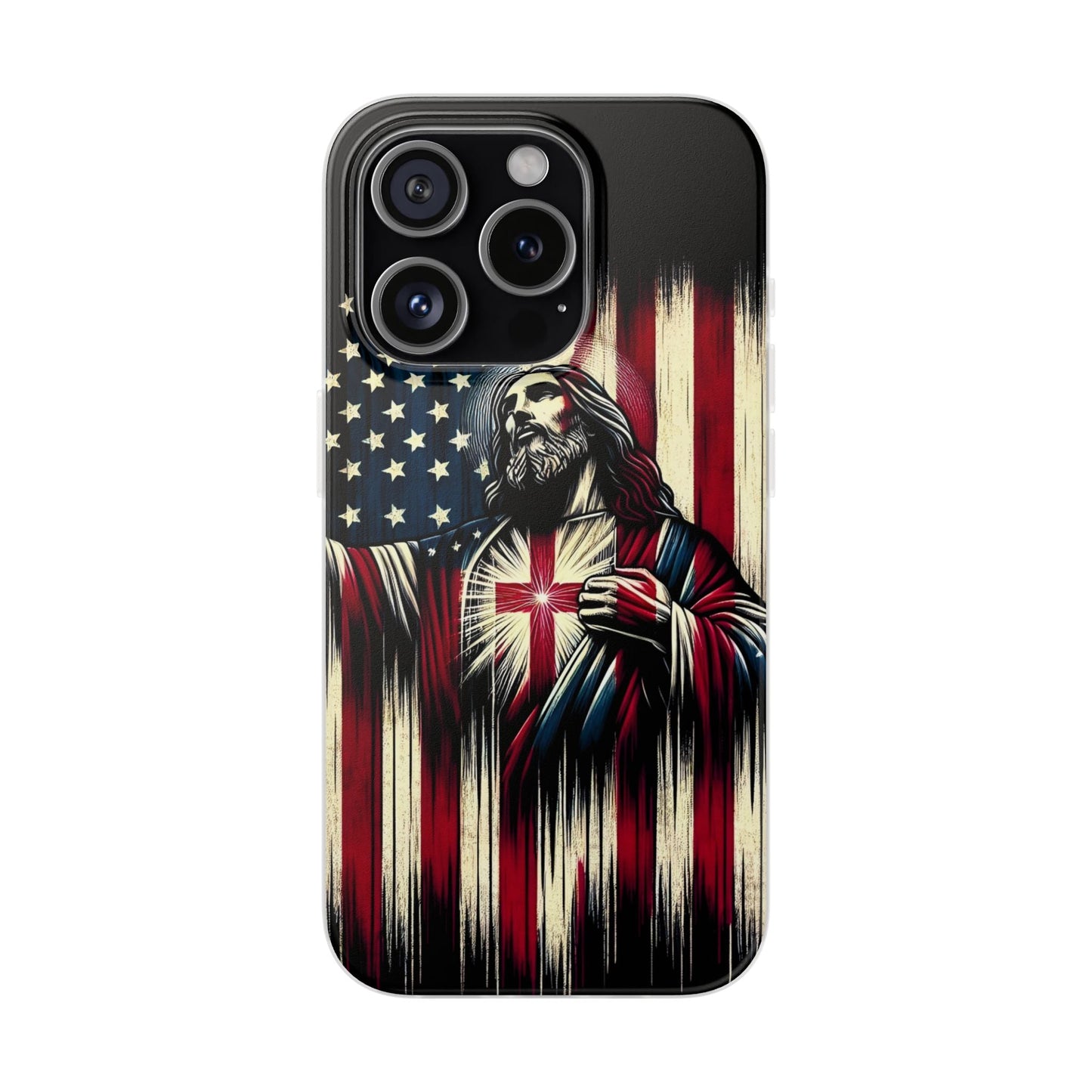 Jesus with Flag iPhone Case