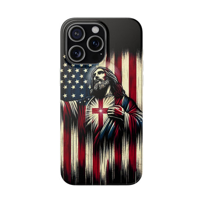 Jesus with Flag iPhone Case