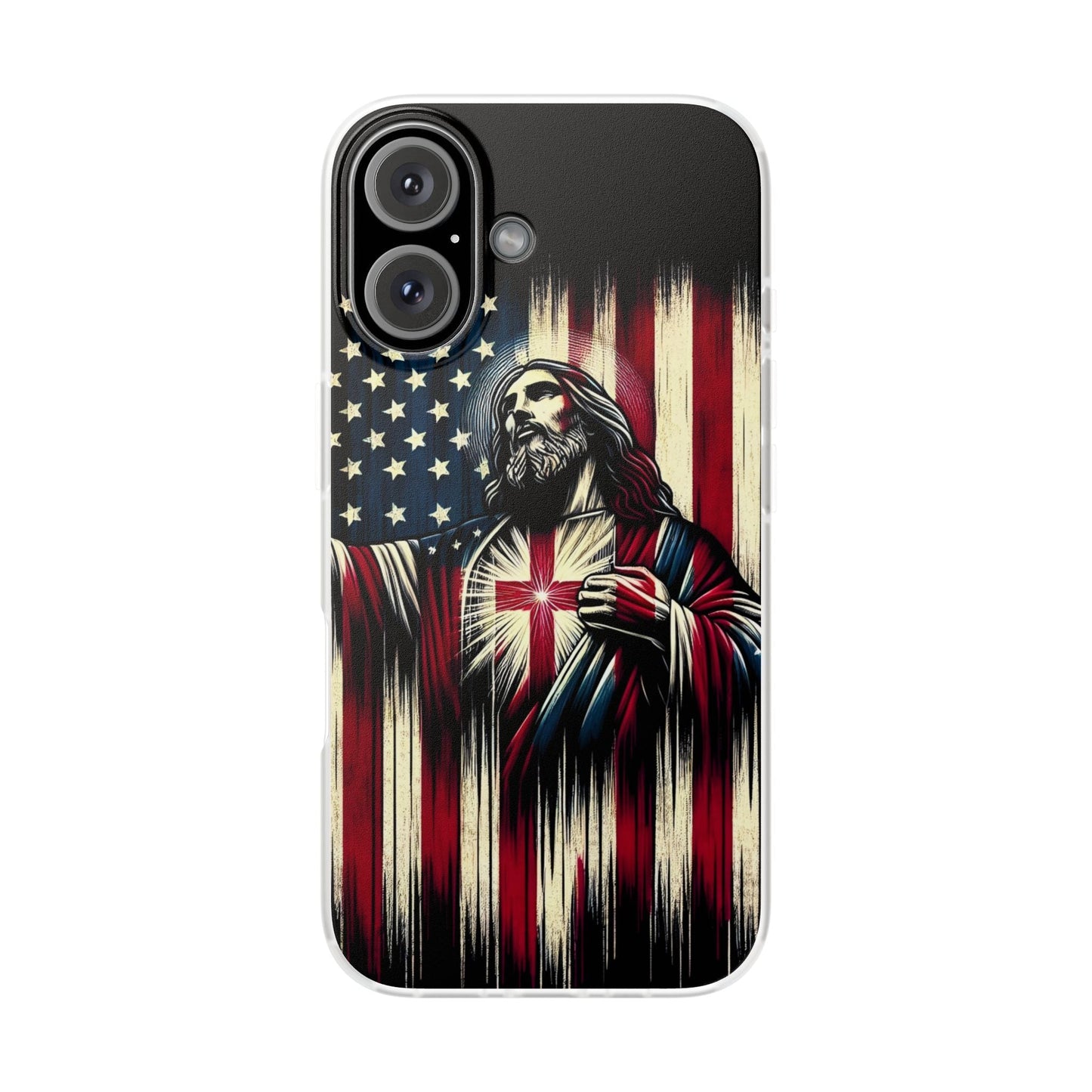 Jesus with Flag iPhone Case