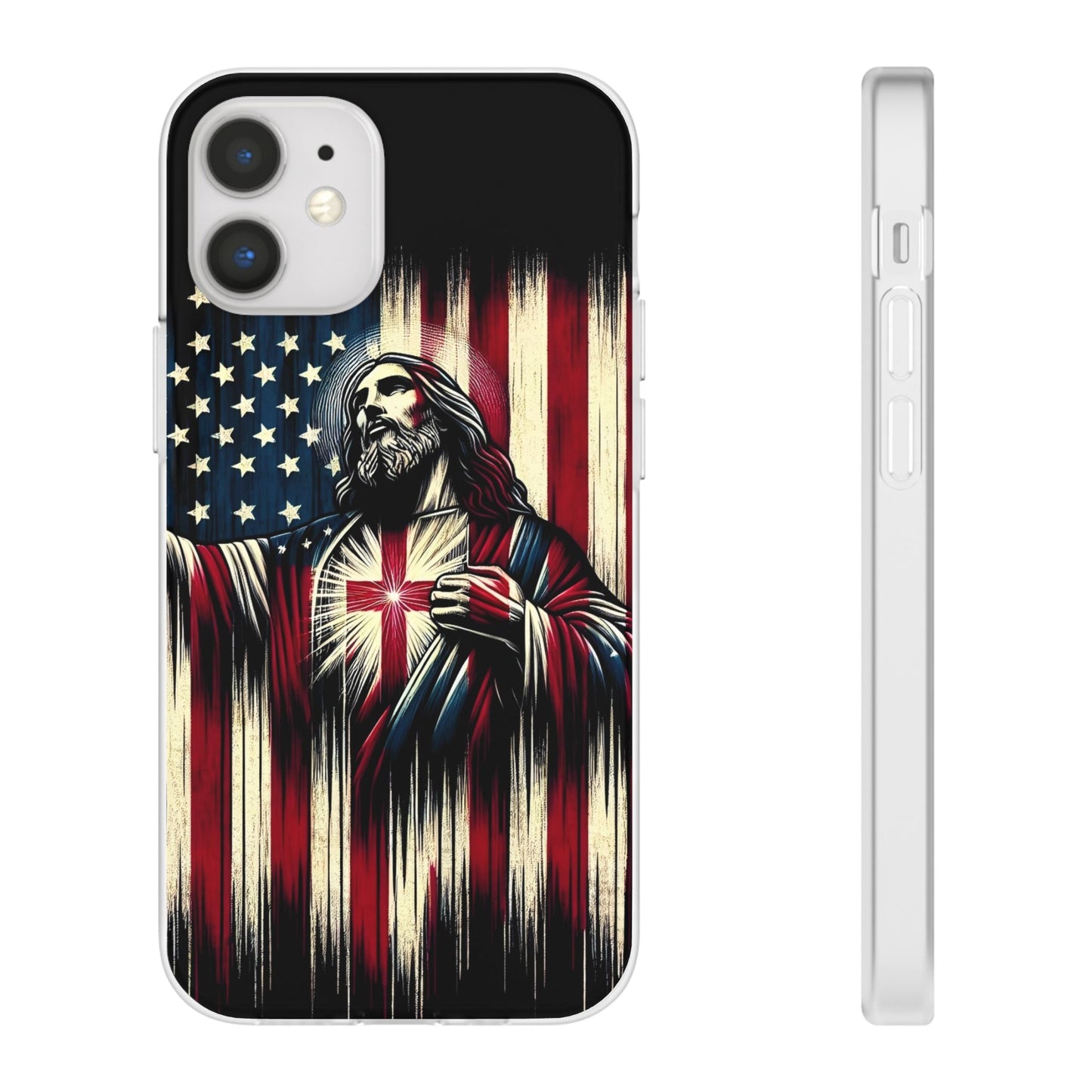 Jesus with Flag iPhone Case