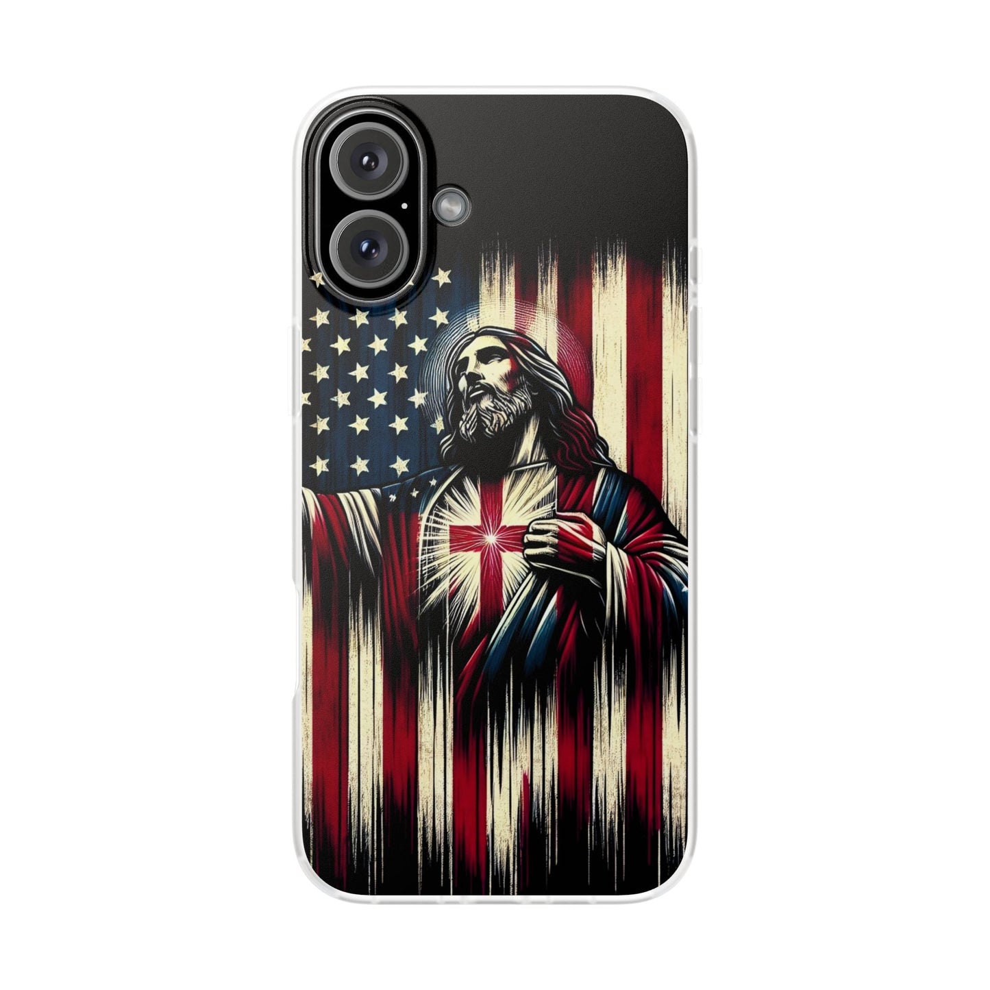 Jesus with Flag iPhone Case