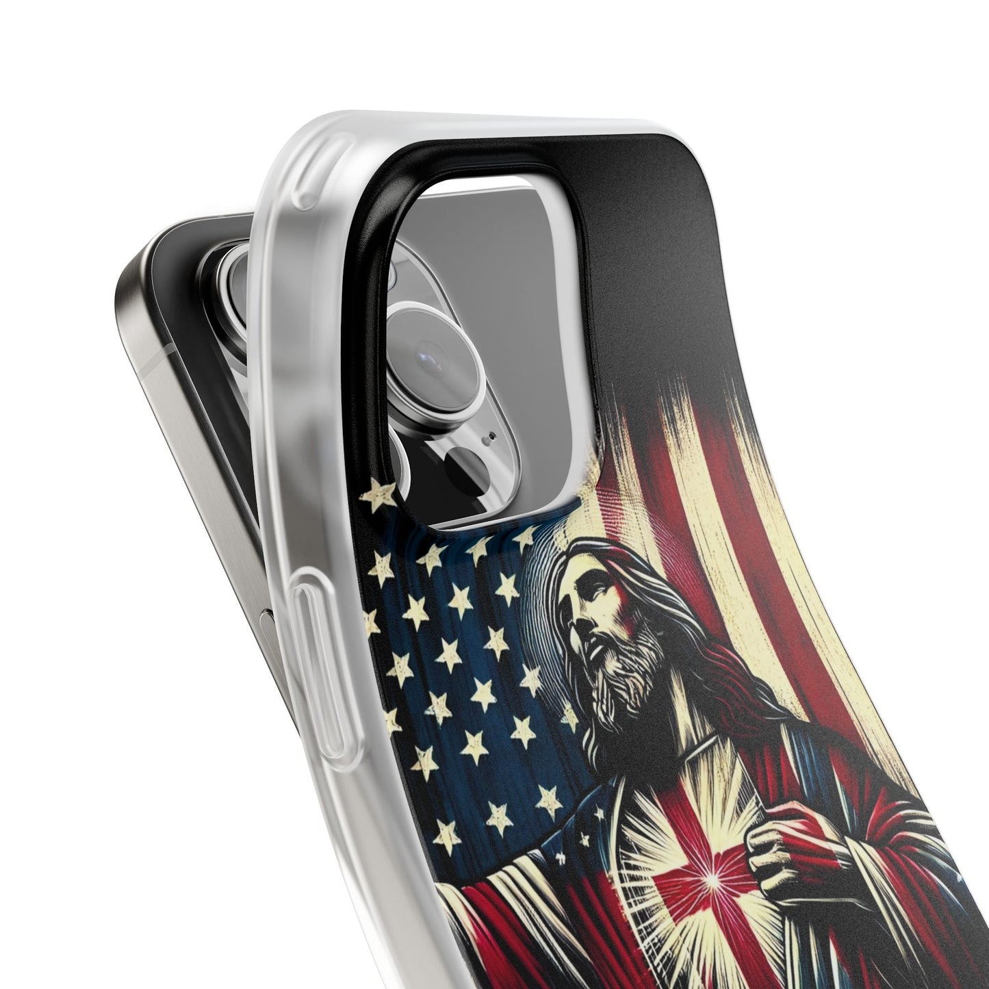 Jesus with Flag iPhone Case