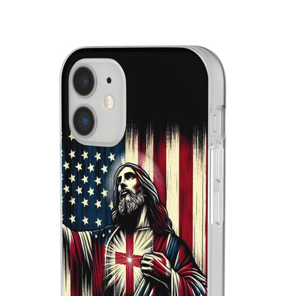 Jesus with Flag iPhone Case