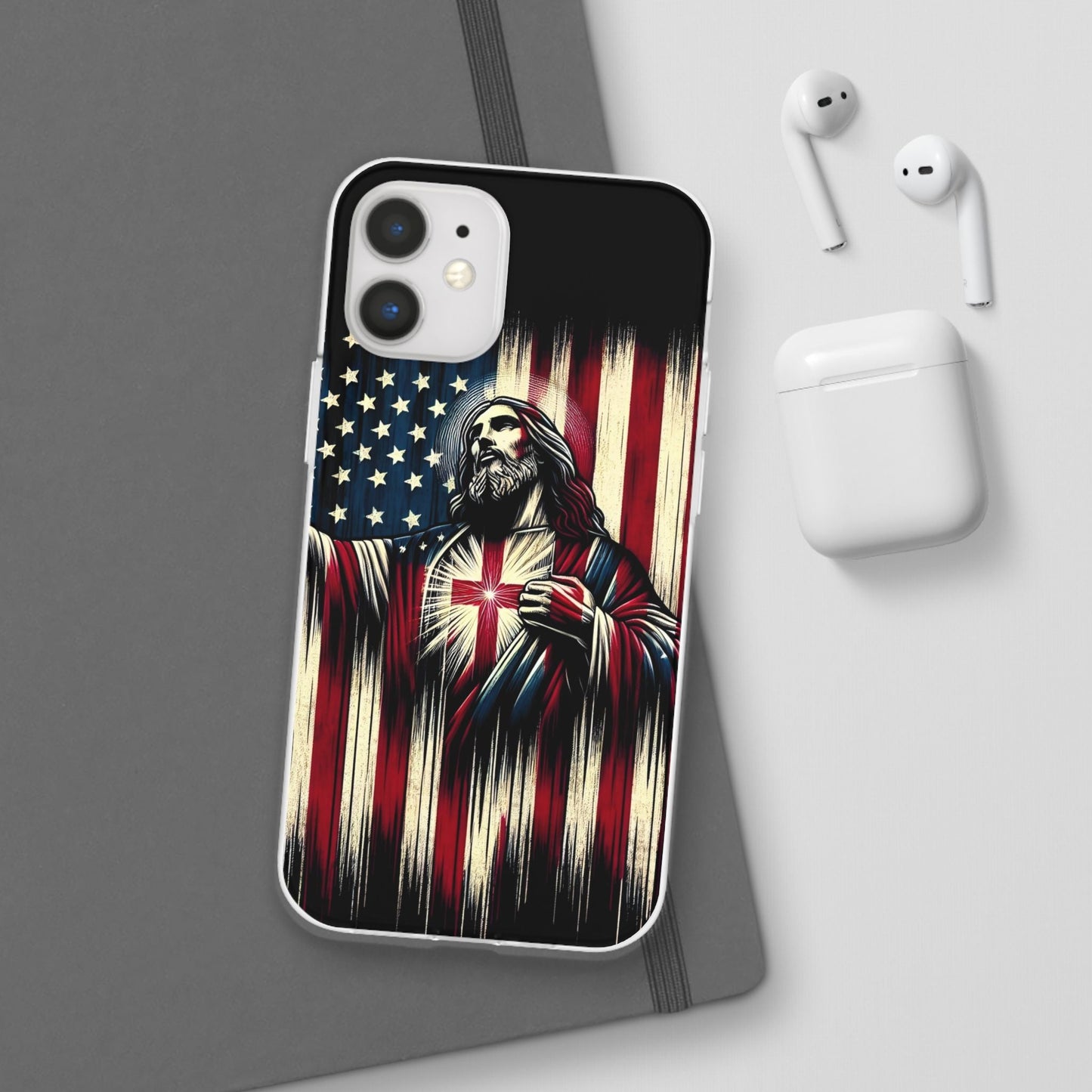 Jesus with Flag iPhone Case