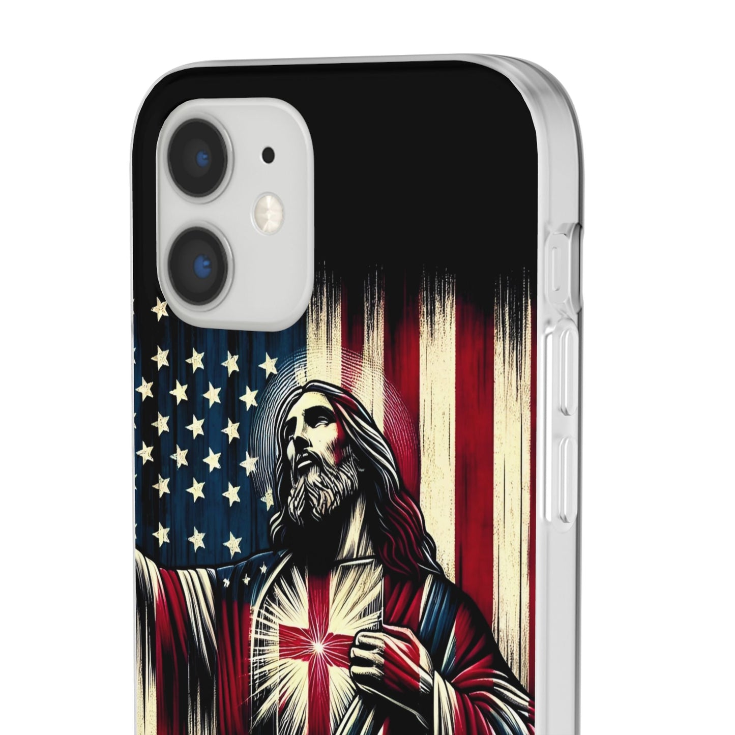 Jesus with Flag iPhone Case