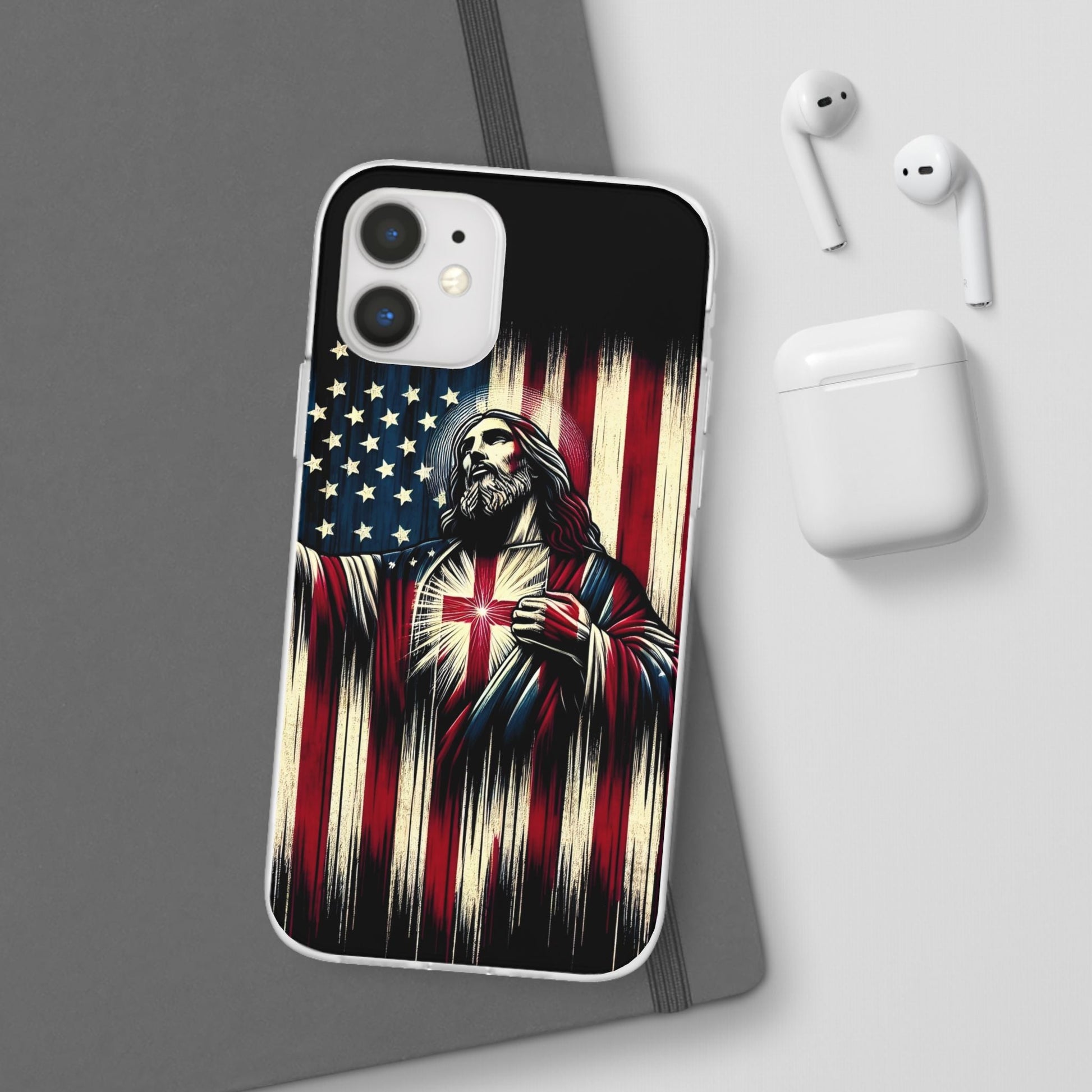 Jesus with Flag iPhone Case