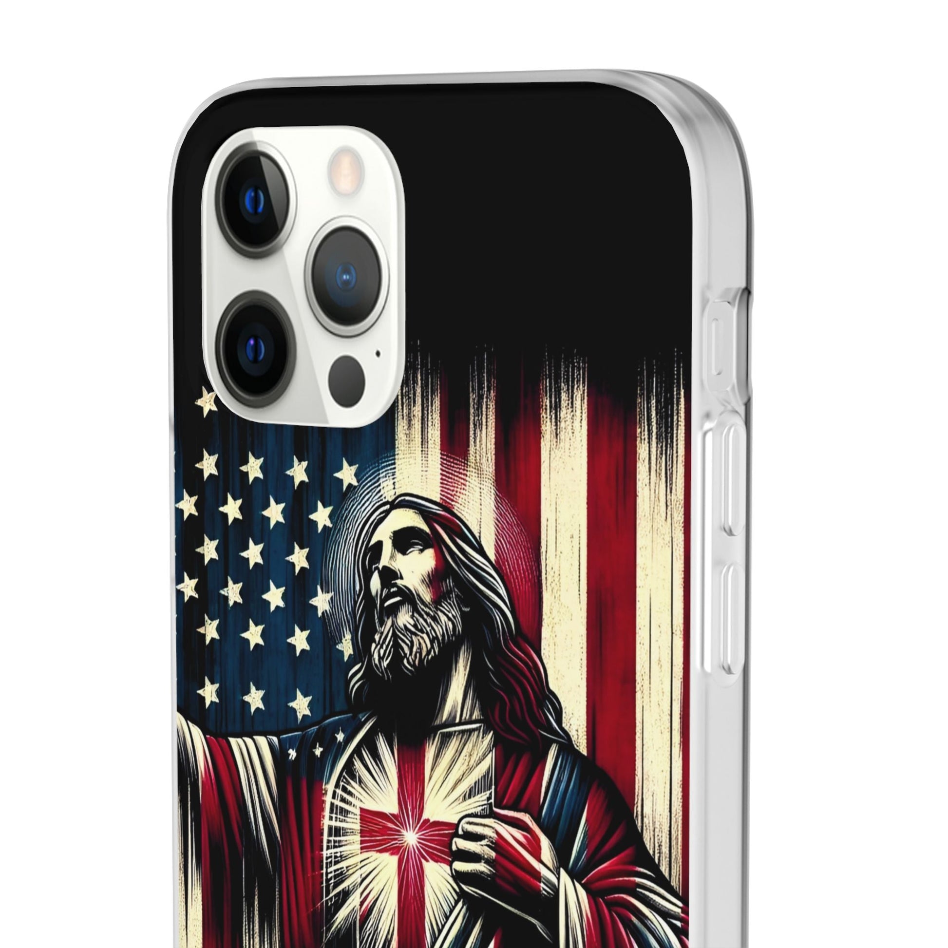 Jesus with Flag iPhone Case