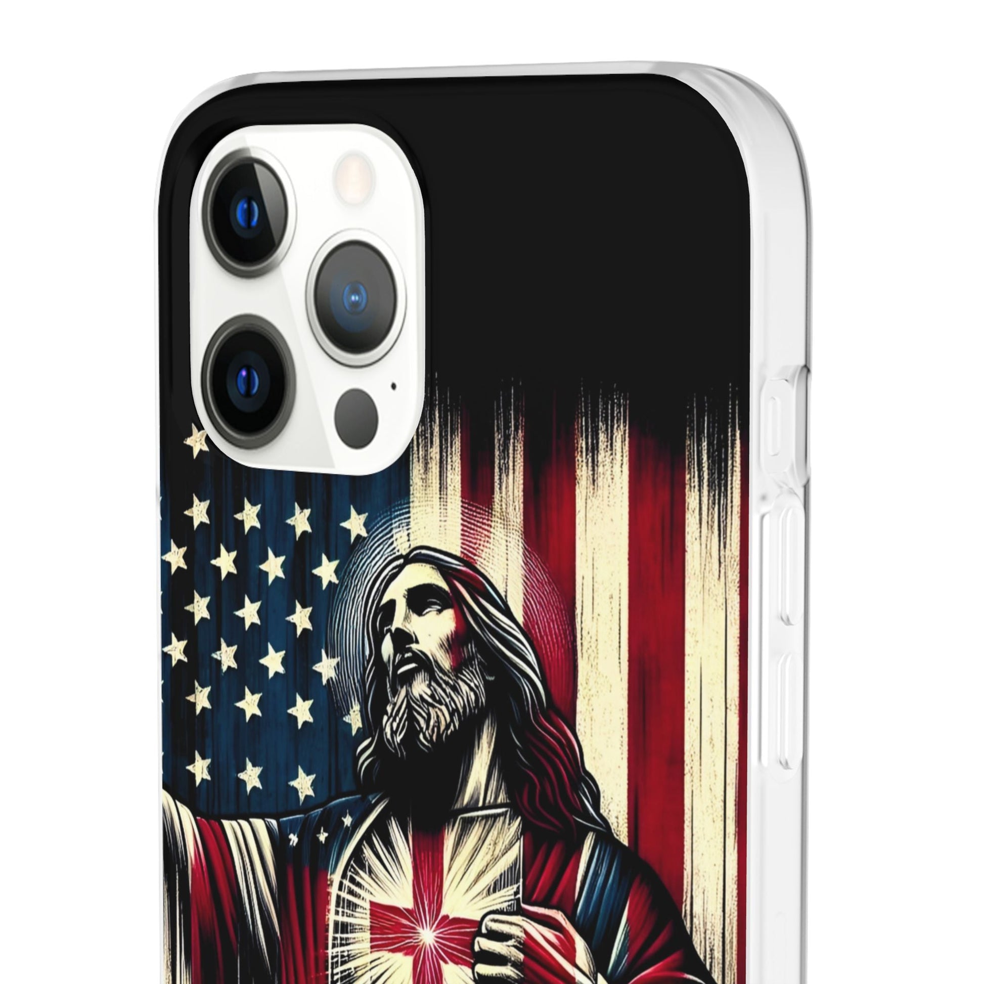 Jesus with Flag iPhone Case