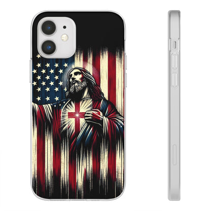 Jesus with Flag iPhone Case