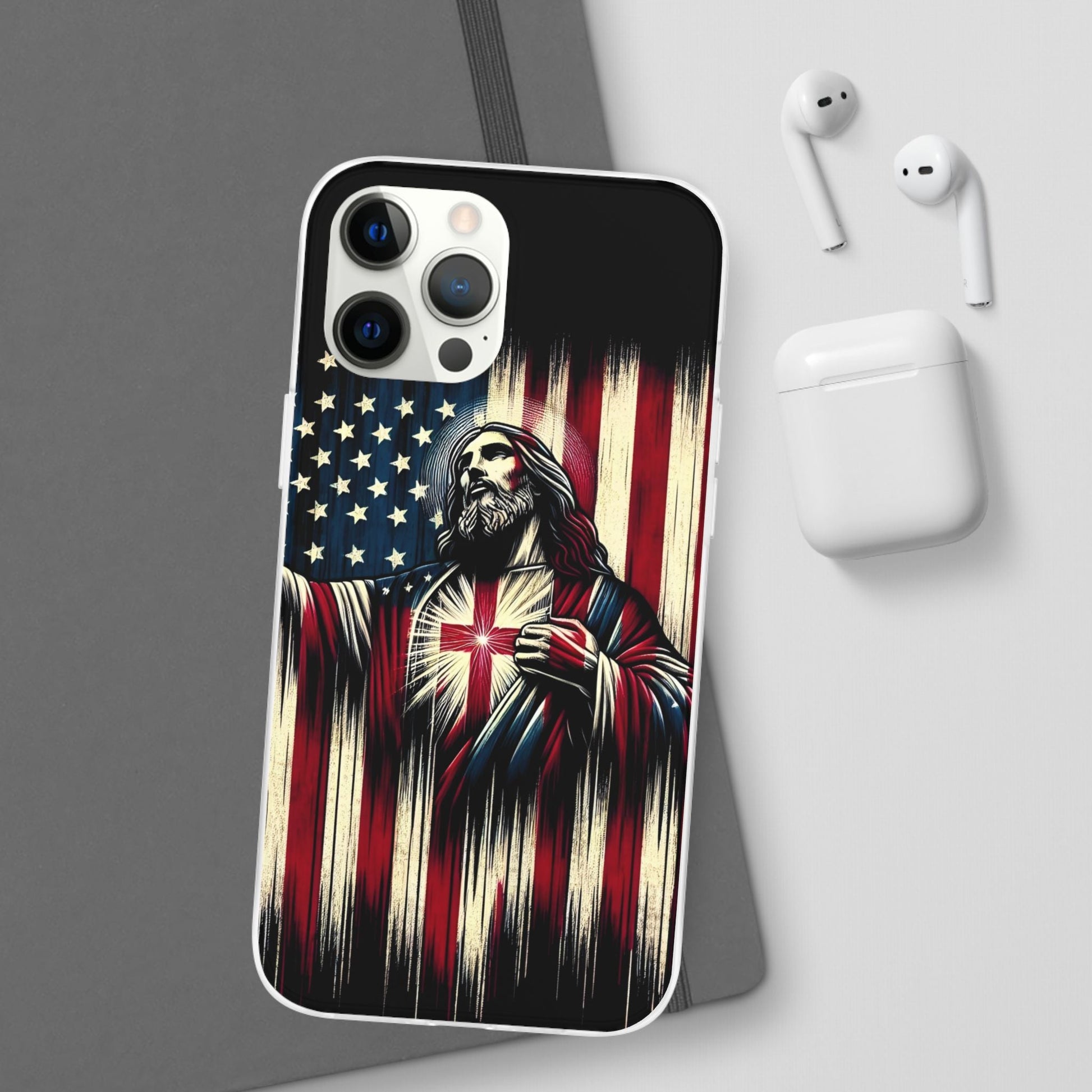 Jesus with Flag iPhone Case