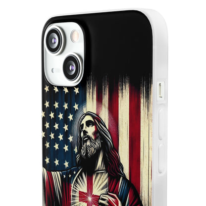 Jesus with Flag iPhone Case