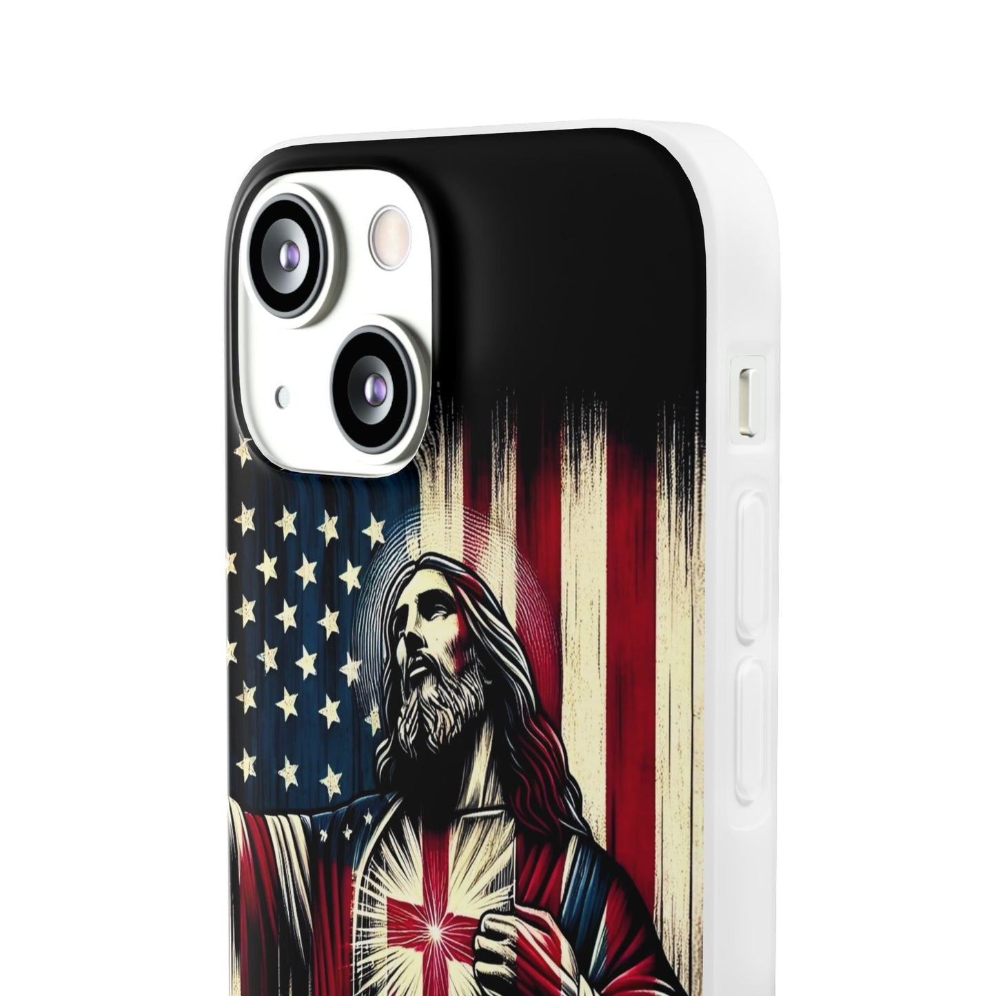 Jesus with Flag iPhone Case