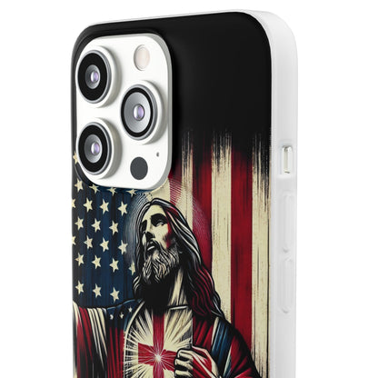 Jesus with Flag iPhone Case