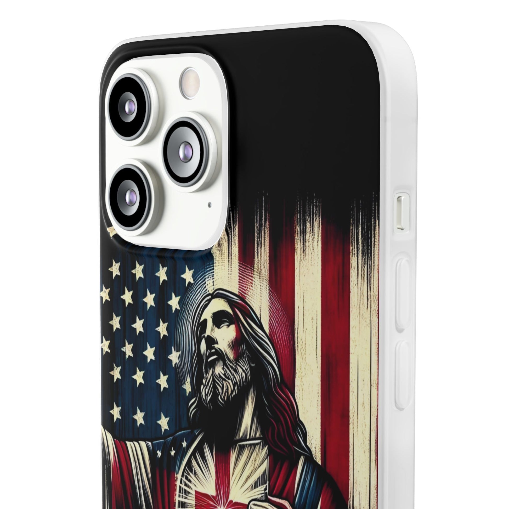 Jesus with Flag iPhone Case